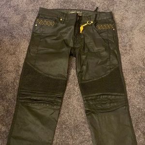 Robins Jeans, unique vintage/biker look. Gold stud designed pockets. Never worn.